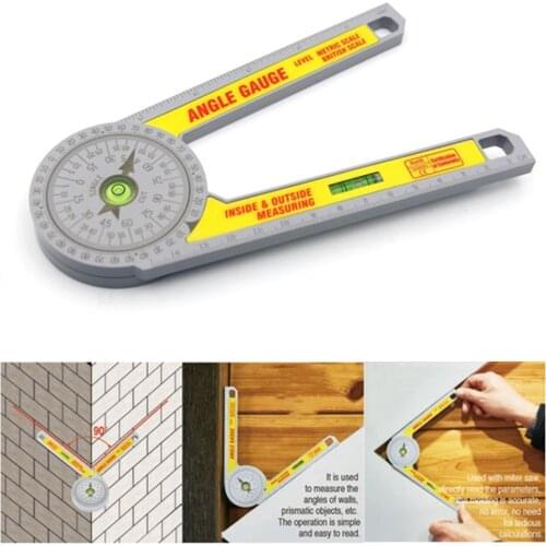 2pcs Miter Saw Protractor ABS Angle Finder Level Meter Miter Gauge Goniometer Digital Protractor Inclinometer Measuring Rule