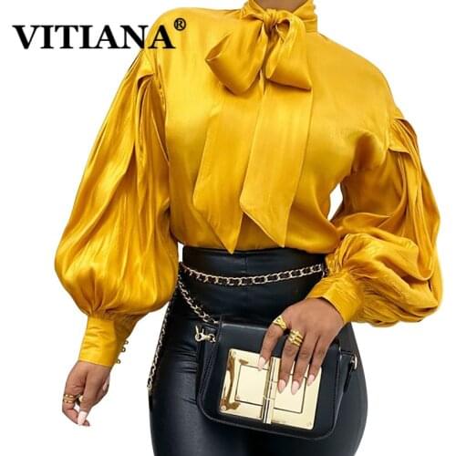 Желтые блузки VITIANA China At AliExpress