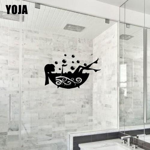 YOJA 18x28.9CM Girl Fashion Bathroom Shower Decal Home Decoration Wall Sticker G2-0334
