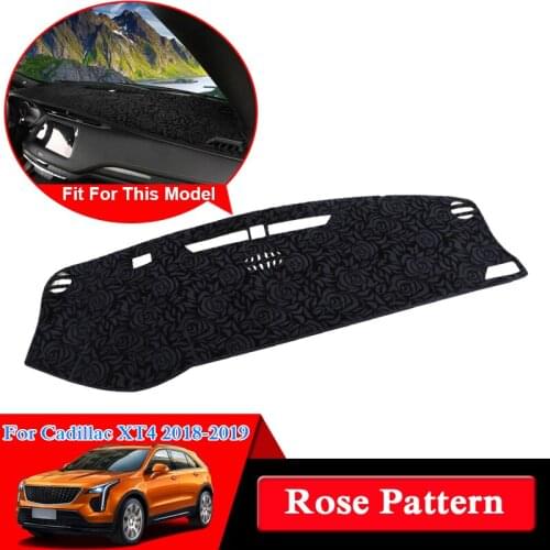 Car Styling Dashboard Protective Mat Shade Cushion Photophobism Pad Rose Pattern For Cadillac XT4 2018-2019 Anti slip Carpet