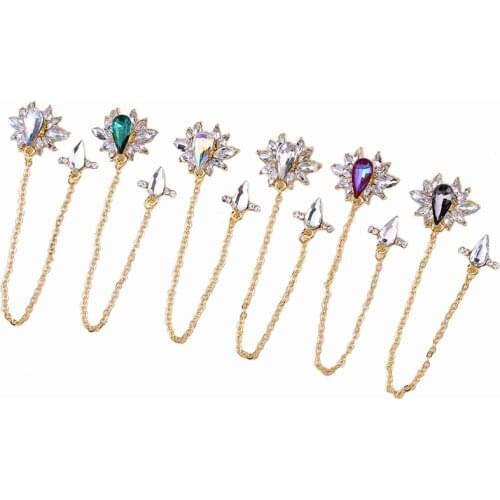 GOLD WEDDING NAIL CHARMS - 10PCS top-level long nail Charms 3D Nail Art Decoration Crystal Gems rhinestone dangles-charms, GH767