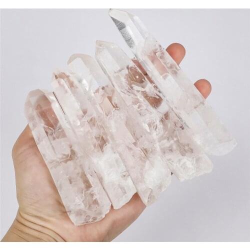 1pc Natural Crystal White Quartz Wand Crystals Pillars Column Energy Stones Ore Raw Materials Chakra Transparent Stones 8-12CM