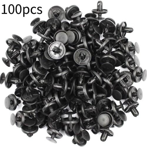 100pcs Bumper Clip 7mm Fastener Fender Push Plastic Rivet For Toyota Pontiac Clip For Motorcycle Bus Car Train Plane Truck Clips