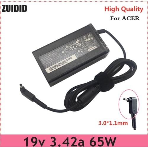 19V 3.42A 3.0*1.1mm 65W A11-065N1A PA-1650-86 Laptop Adapter AC Charger For ACER Aspire S7-391 V3 S5-371 W700 Swift3 SF314-54G