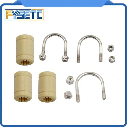3Set Stainless Steel U-bolts +Substitutes RJMP 01-08 Plastic Bearings For Prusa i3 MK2 Prusa Rework Hephestos 3D Printer Upgrade