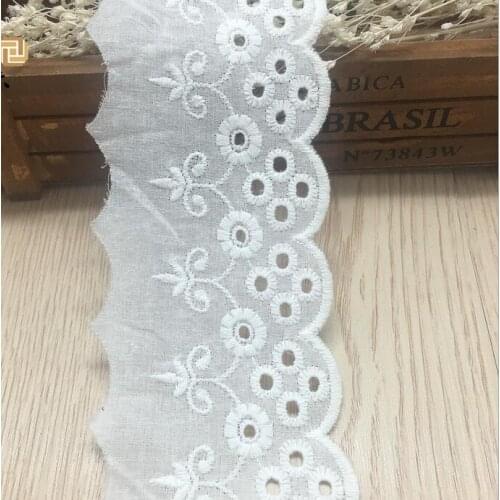 5 Yards 100% Cotton Lace Cloth Fabric for DIY Jewelry Clothing Wedding Accessories 6.5CM Width