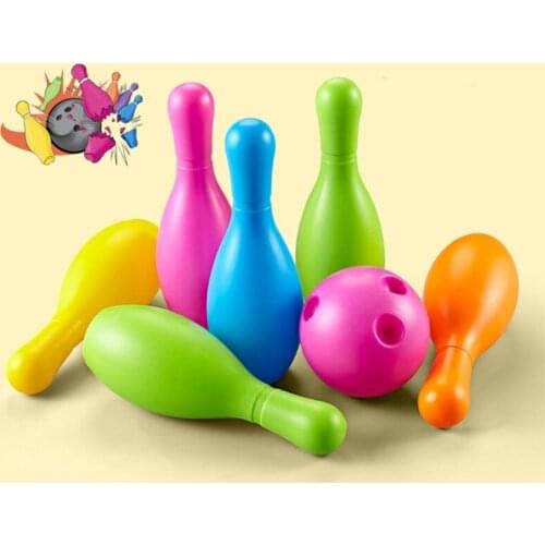 6 Pins 1 Ball Kids Sports Bowling Ball Toy Set Colorful for Children Outdoor Indoor Play Sport Game Toys