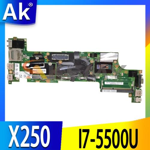 Akemy For Lenovo Thinkpad X250 Notebook Motherboard VIUX1 NM-A091 CPU I7 5600U 100% FRU 00HT376 00HT383 00HT372 00HT387