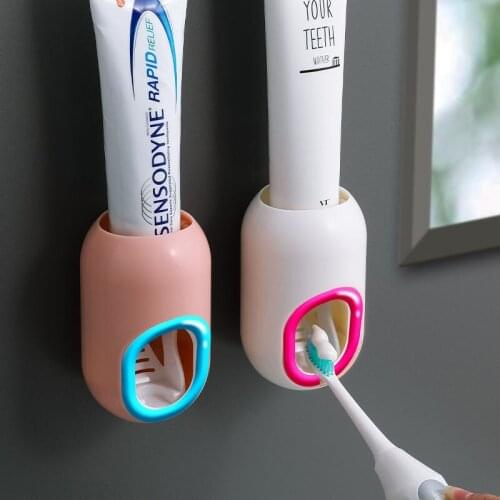 Toothpaste Squeezers Automatic Toothpaste Dispenser Tooth Toothbrush Holder Wall Mount Stand Bathroom Accessories Set E0871