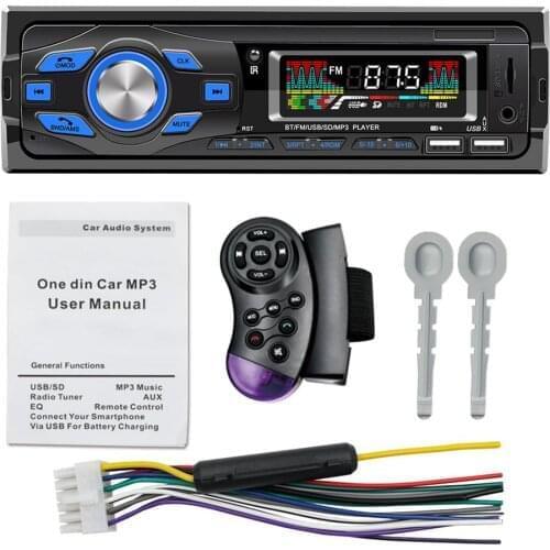 12V 1 Din Car Radio Stereo Player Hands Free Call AUX MP3 Player Car FM Radio Receiver Auto Steering Wheel Remote Control MP3