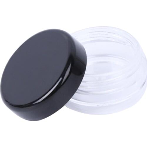 50Pcs Houseables 3 Gram Jar Make Up Jar Cosmetic Sample Empty Container Plastic Round Lid Small Bottle