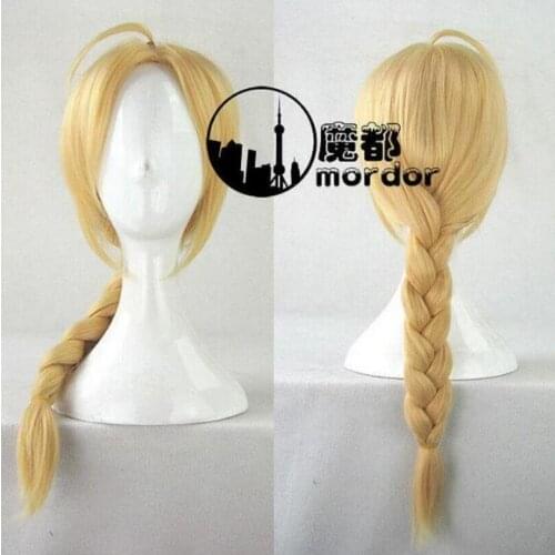 Fullmetal Alchemist Edward Elrics Wigs Long Warm Blonde Cosplay Braid Hair Wigs