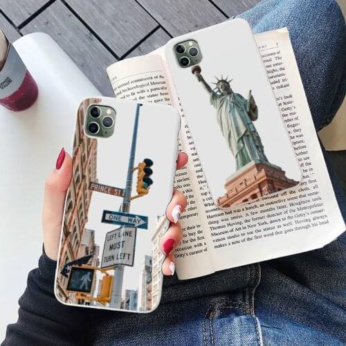 New york Phone Case White Candy Color for iPhone 6 7 8 11 12 s mini pro X XS XR MAX Plus