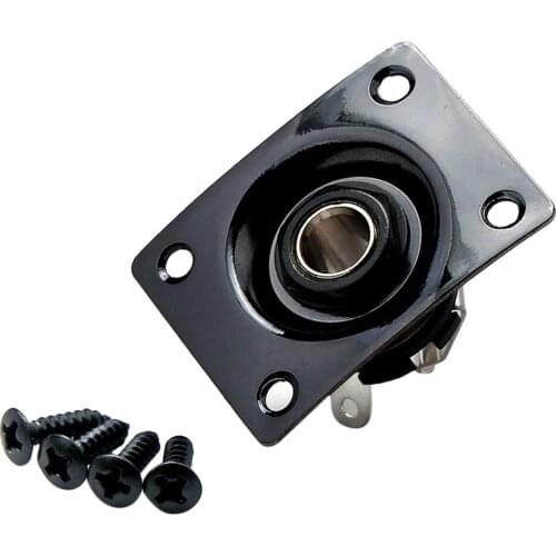 Black Square Style Guitar Bass Output Jack Plate 1/4'' for LP SG Style Guitar
