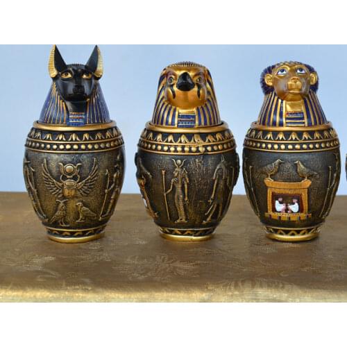 Ancient Room Decor Egypt Cat God Canopic Jar Storage Figurines Pharaoh Saint Resin Art&Craft Home Decoration Accessories R967