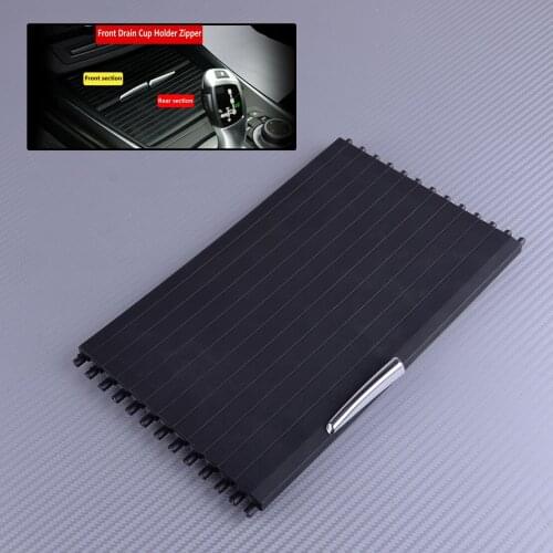 DWCX Center Console Front Section Roller Blind Water Cup Rack Storage Box Slide Tray Cover fit for BMW X5 X6 E70 E71 2007-2014