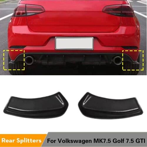 Glossy Black Car Rear Bumper Splitters Lip Spoiler for Volkswagen GOLF 7.5 MK 7.5 GTI 2018 2019 Rear Splitters Spoiler