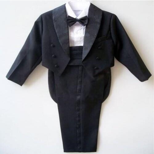 Boys costumes for weddings Kids Prom Suits Black / White Wedding Suits for Boys Tuxedo Clothes For Children Set Boy 17