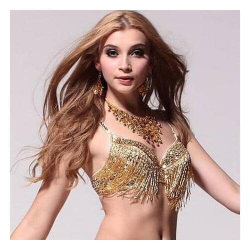 Belly dance costumes senior sexy sequins tassel beads belly dance bra for women belly dancing bra tops