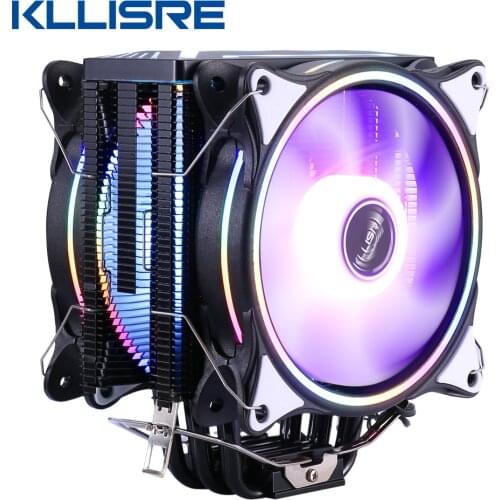 Kllisr CPU Cooler Radiator Fan 6 Heat Pipes RGB PWM 4PIN Quiet For Inte LGA 115X 1200 1366 2011 V3 X79 X99 AM4 Socket Ventilador