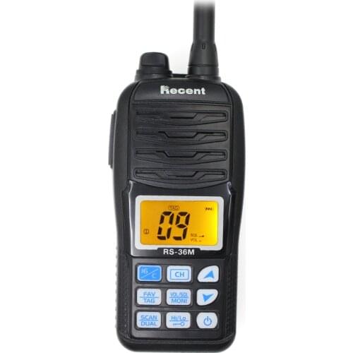 Marine VHF 156.000-161.450MHz Walkie Talkie RS-36M Waterproof IP67 Portable intercom emergency power Transceiver transmitter