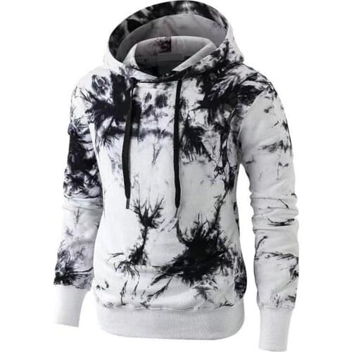 Men Sweatshirt 2021 Men Hoodie Camouflage Hooded Warm Tie-dye Loose Sweatshirt Colorful Digital Printing Sweatshirt for Winter
