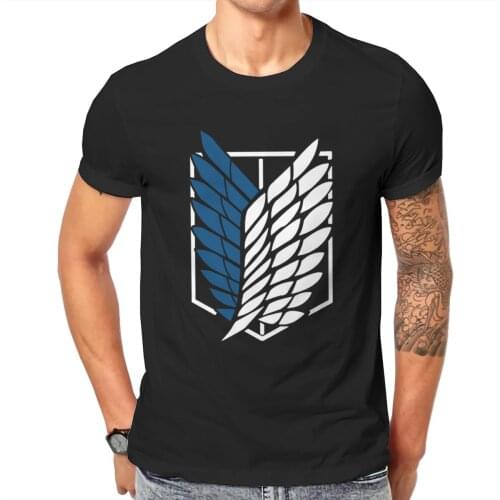 Men Vintage Attack in Titanss Logo Anime Black Anime Erwin Smith Novelty Classic Hot Sale Tees