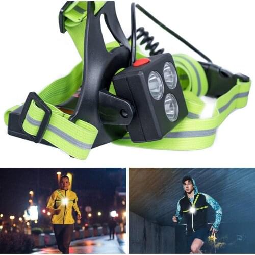 Chest Running Light for Runners and Joggers with Adjustable Beam and Reflector, USB LED Rechargeable Bicycle Light