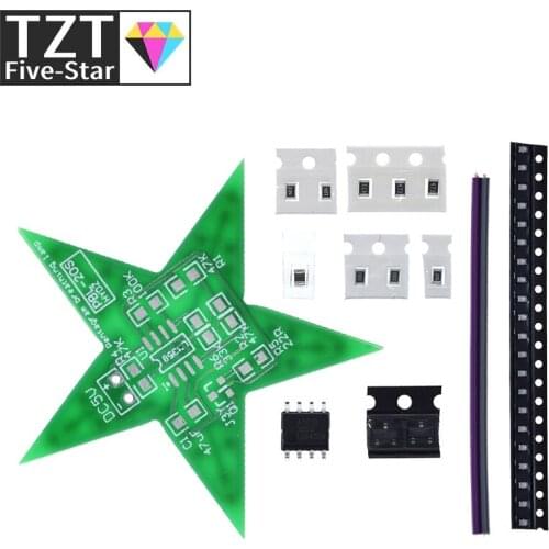 Students Training DIY Kit Five-Pointed Star Breathing Light Gradient LED Light for Christmas Soldering Training Red Green Blue