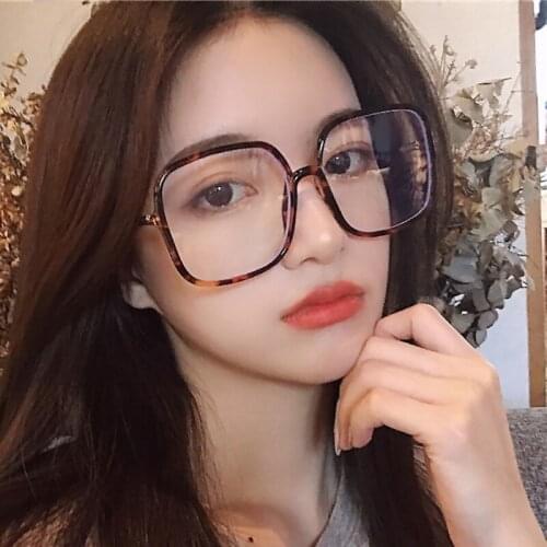 Oversize Square Anti-blue Light Glasses Frame Women New Vintage Black Clear Big Eyeglasses Men Adult Computer Transparent AB008