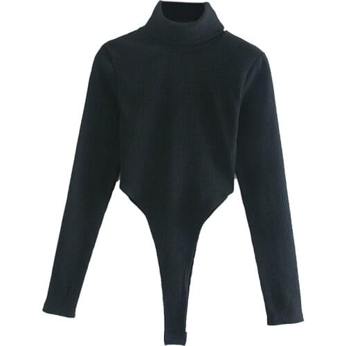 Autumn New Style Female European And American Style Sexy Tight Waist High-Neck Long-Sleeved Women Jumpsuit