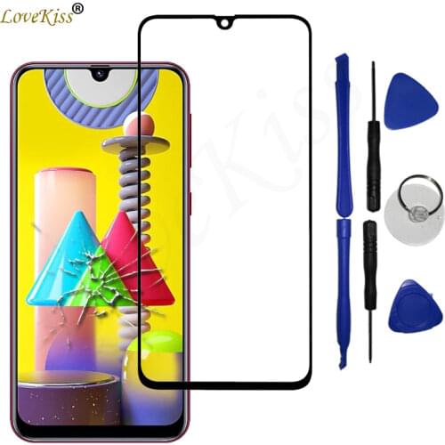 Front Panel For Samsung Galaxy M10 M30 M11 M12 M21 M21S M31 M31S M30S M51 Touch Screen Glass Lens Cover Not LCD Display Sensor