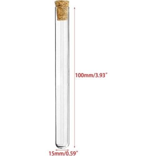 Plastic Test Tube with Cork Stopper Bead Storage Vial Containers Wedding Favor Tube