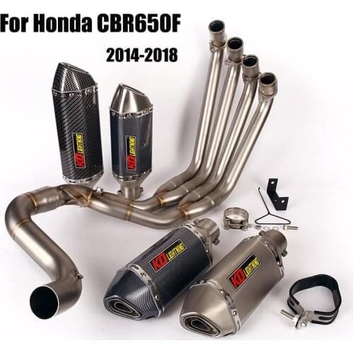 Full Exhaust System For Honda CBR650F 2014-2018 Silencer Muffler Tips DB Killer Connect Link Pipe Front Tube Motorcycle