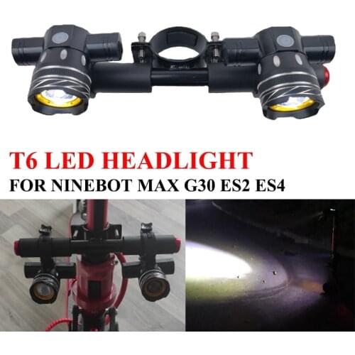 Novel-Electric Scooter LED Headlight USB Rechargeable Fog Lamp for Ninebot Max G30 ES2 ES4 T6 Spotlight, 1200MAh