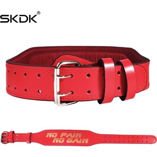 SKDK PU Leather Waist Protector Support Belt Band Men Women Fitness Gym Powerlifting Sports Weightlifting Squat Lumbar Training