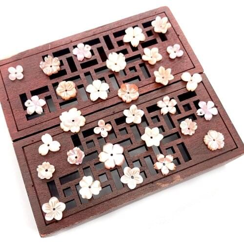 Natural Sea Powder Scallops Beads Camellia for Jewelry Making DIY Handmade Necklaces Earrings Accessories Crafts Decorative