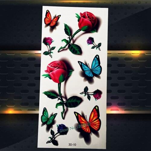 1PC Women Sexy Makeup Tips Temporary Tattoo Body ARm Shoulder Tatoo P3D-10 BUtterfly Dating Tattoo Stickers Summer Style Designs