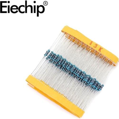 100pcs/lot 1/4W 1% Metal film resistor 0.25W resistance 13K ohm Throught Hole