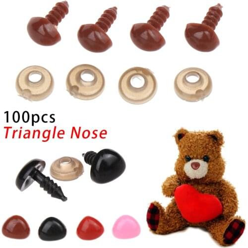 100Pcs New Dolls Triangle Noses Parts Toys Bear Plastic Craft Buttons DIY Safety Nose Accessories