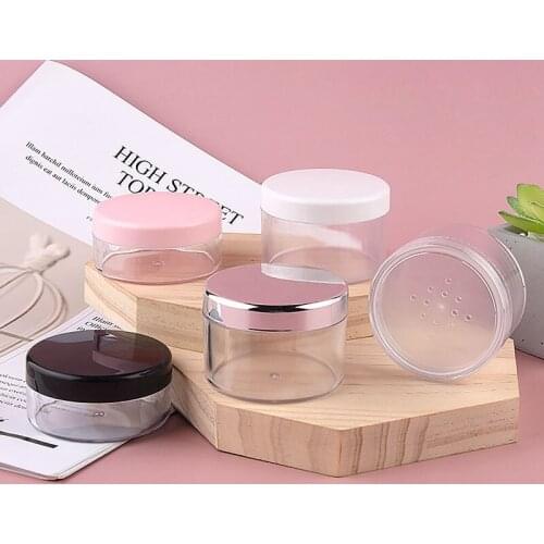 20pcs 30/50g Plastic Empty Powder Jar With Sieve Cap Compact Portable Travel Refillable Cosmetic Container Loose Powder Box