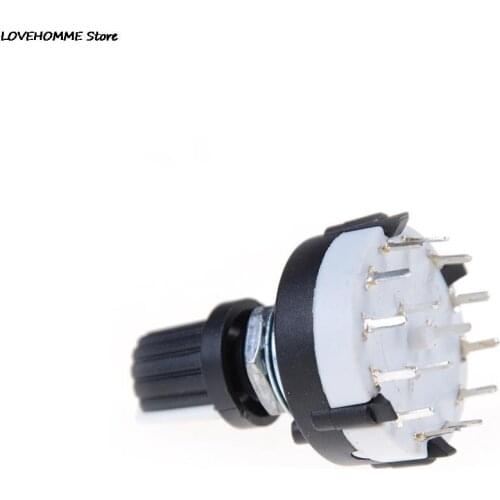 4P3T Single Deck Rotary Switch Band Selector 4 Pole 3 Position With Knob Black