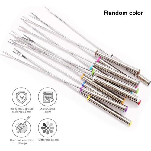 6PCS/Set Stainless Steel Chocolate Dipping Fork Cake Fondue Fountain Decorating Tool DIY Kitchen Tools 1 Set New