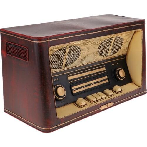 Antique Imitation Iron Radio Model Retro Nostalgic Ornaments Bar Bedroom Home Decoration Props 36 x 16 x 20 cm
