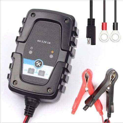 6V 12V 1A automatic smart battery charger maintainer for car and motorcycle scooter deep cycle AGM battery charger
