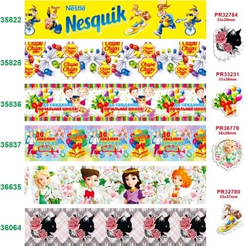 Free shipping characters printed grosgrain ribbon 35822