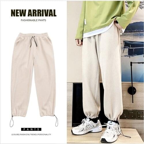 Spring And Autumn Corduroy Pants Mens Fashion Retro Casual Pants Men Streetwear Loose Hip-hop Korean Straight Pants Mens