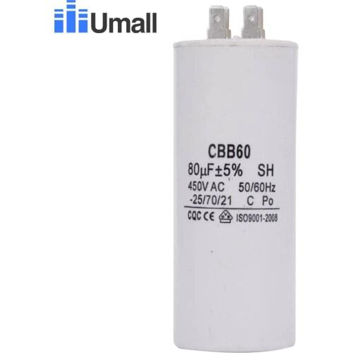CBB60 450V AC 80uF running motor start generator capacitor four 4 pins for electric washing machine water pump air conditioners