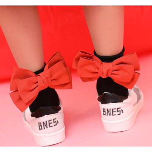 Children Socks Candy Colors Cute Baby Girls Sweet Socks Big Bow Ruffle Ankle Short Socks Candy Colors Kids Princess Socks