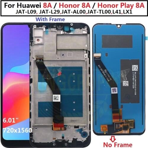 100% original huawei honor play 8A lcd display with frame touch screen digitizer Assembly replacement parts honor play 8a lcd